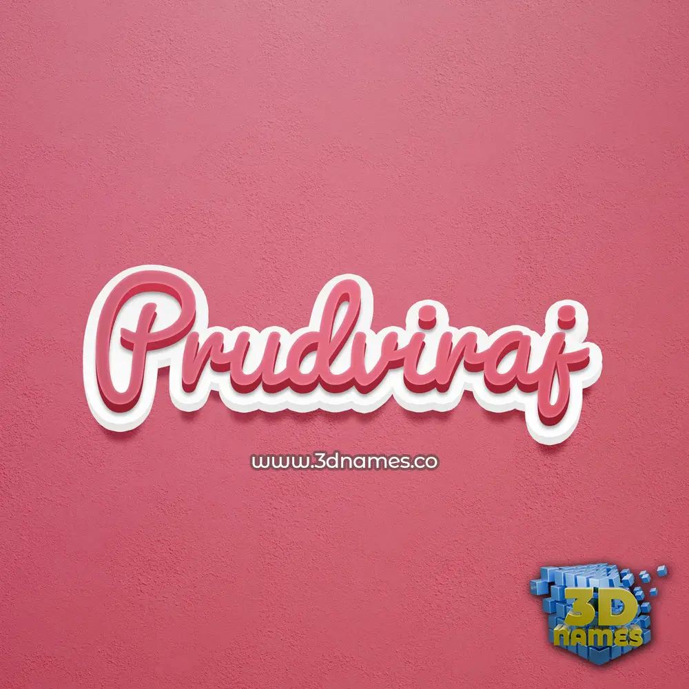 prudviraj in Red Scribble style - 3D name wallpaper