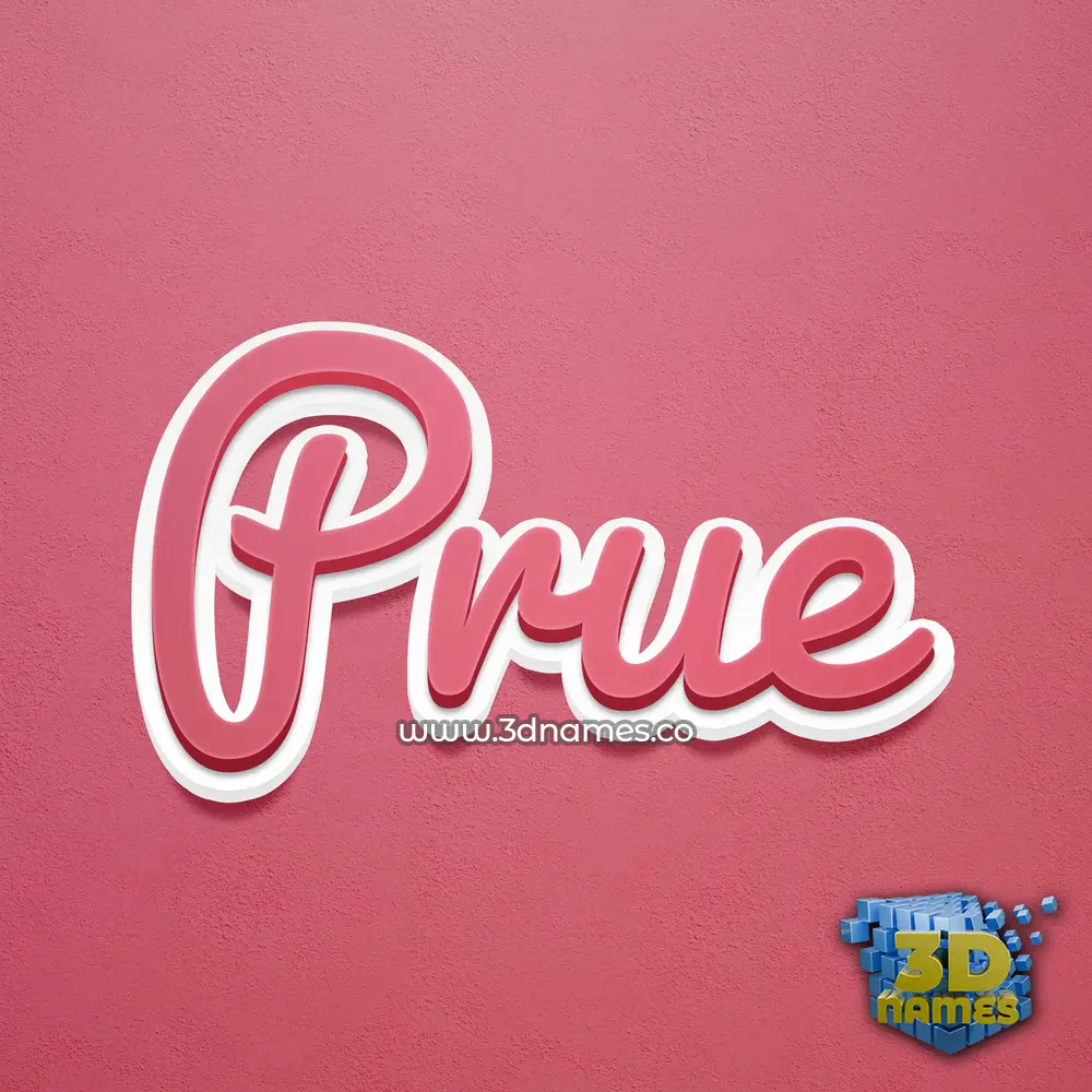 prue in Red Scribble style - 3D name wallpaper