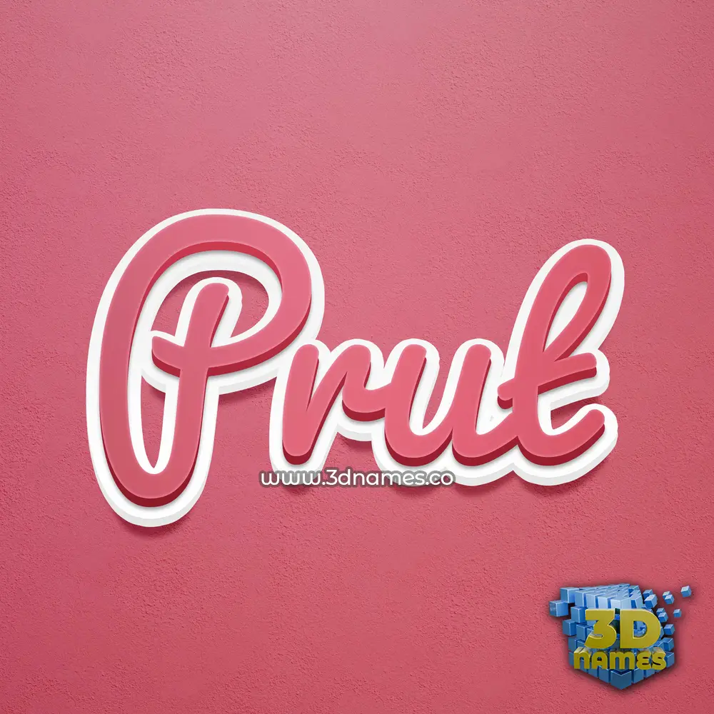 prut in Red Scribble style - 3D name wallpaper