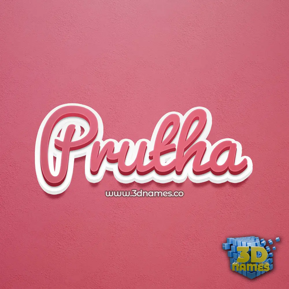 prutha in Red Scribble style - 3D name wallpaper