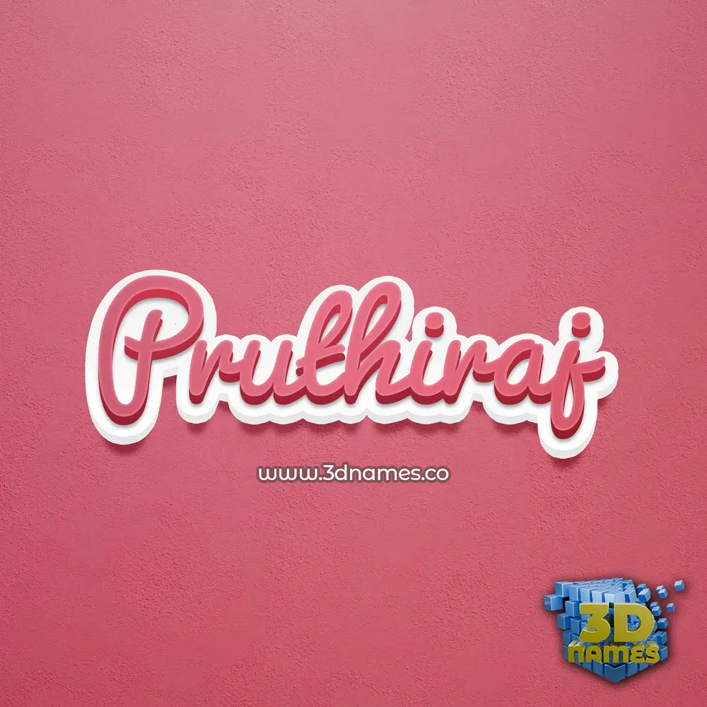 pruthiraj in Red Scribble style - 3D name wallpaper