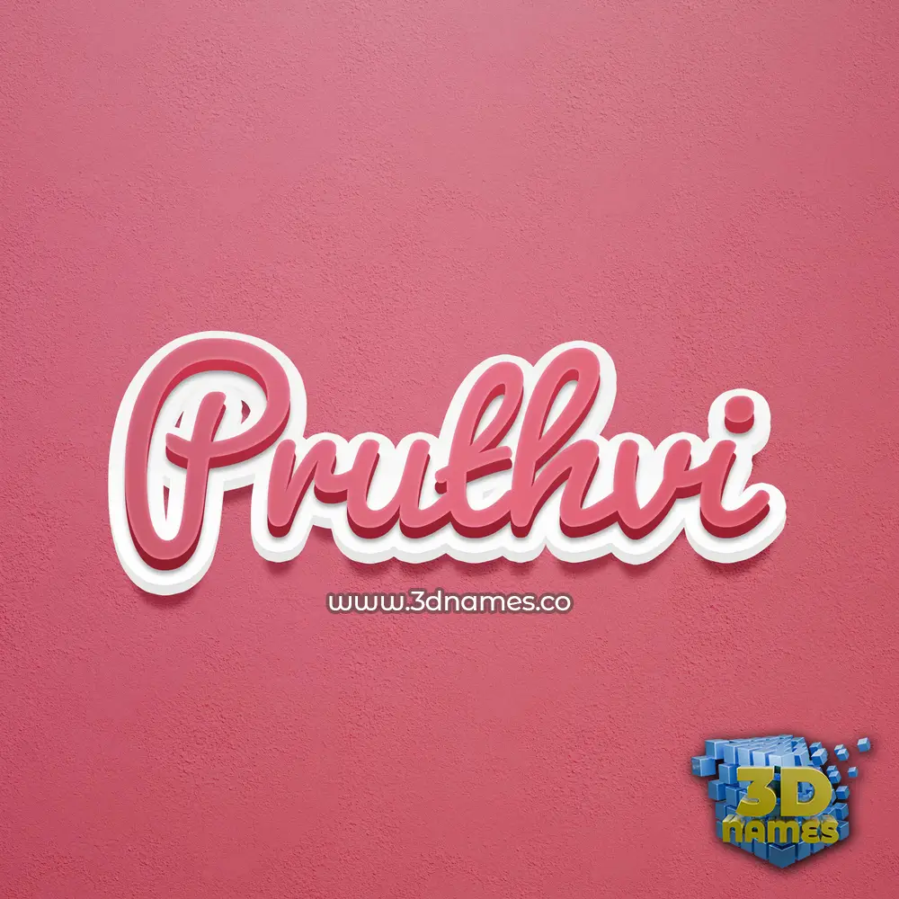 pruthvi in Red Scribble style - 3D name wallpaper