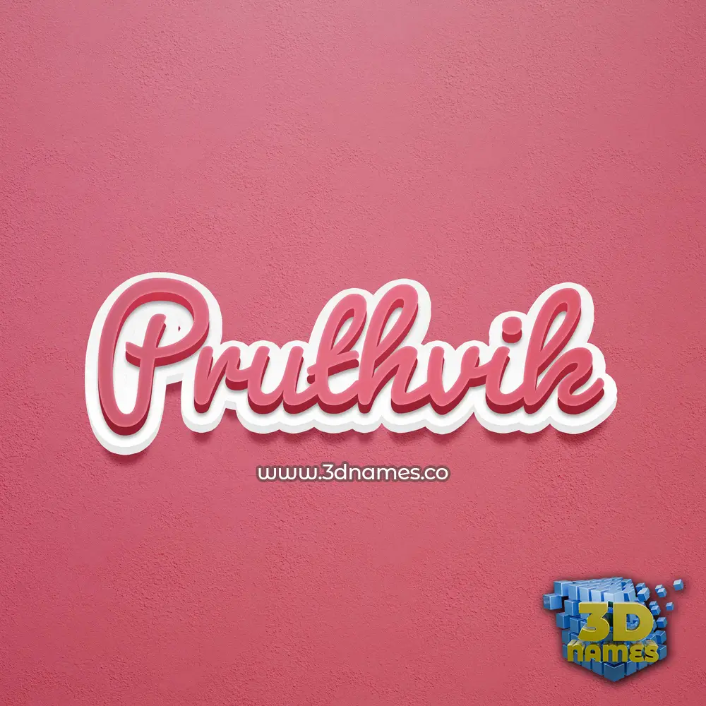 pruthvik in Red Scribble style - 3D name wallpaper