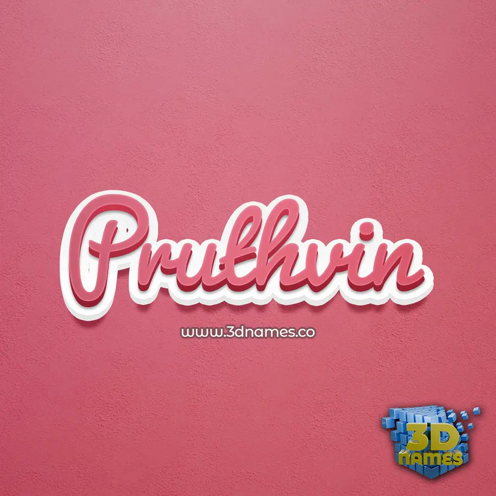 pruthvin in Red Scribble style - 3D name wallpaper