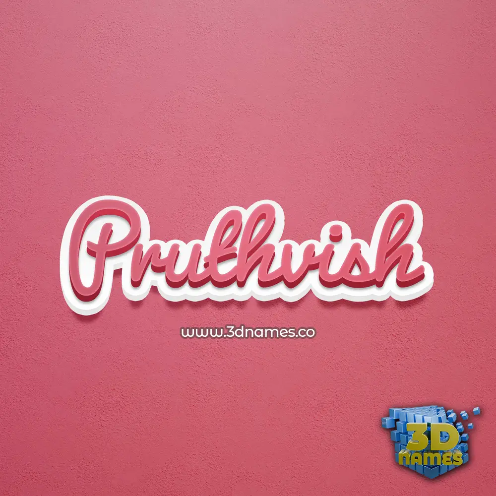 pruthvish in Red Scribble style - 3D name wallpaper