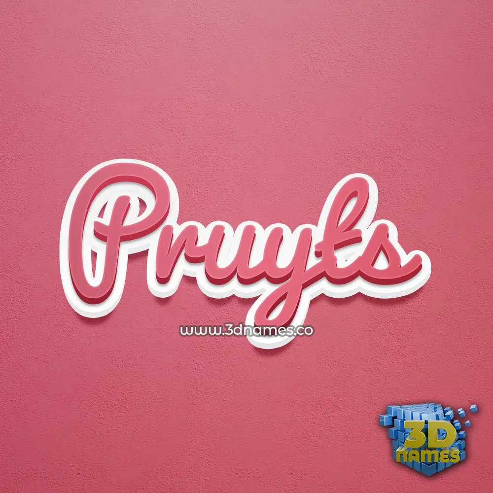 pruyts in Red Scribble style - 3D name wallpaper