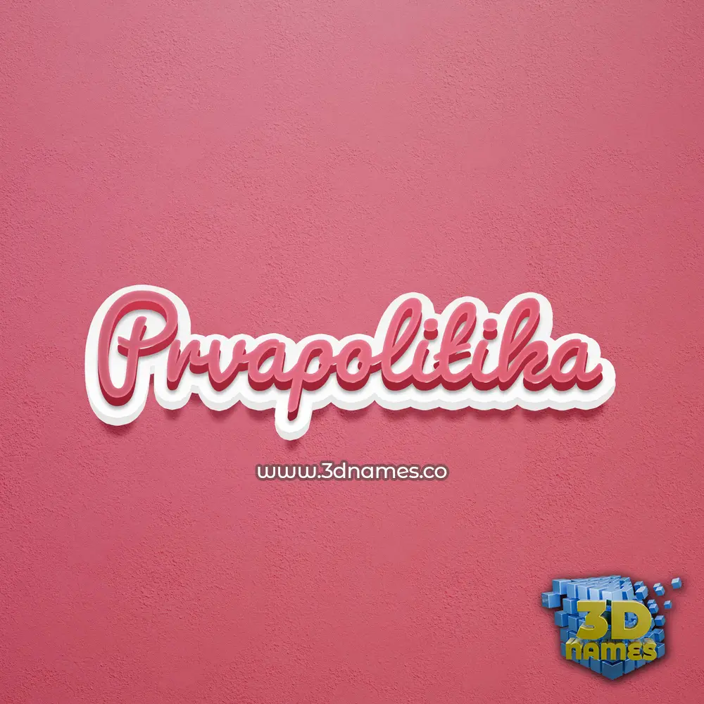 prvapolitika in Red Scribble style - 3D name wallpaper