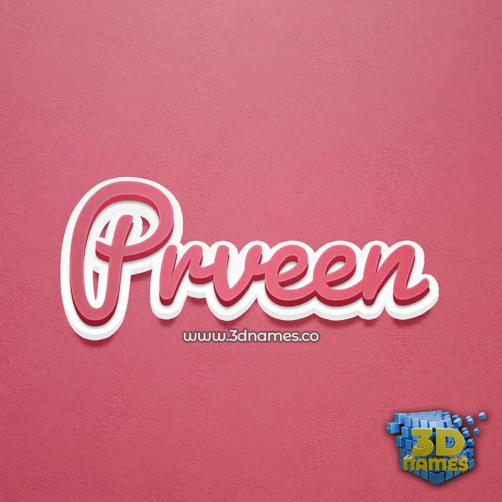 prveen in Red Scribble style - 3D name wallpaper
