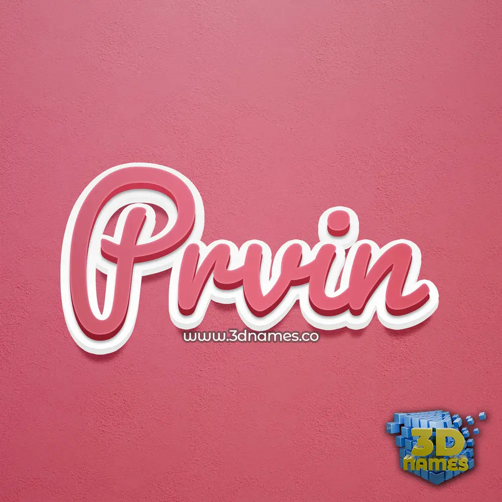 prvin in Red Scribble style - 3D name wallpaper