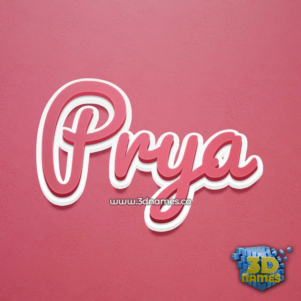 prya in Red Scribble style - 3D name wallpaper