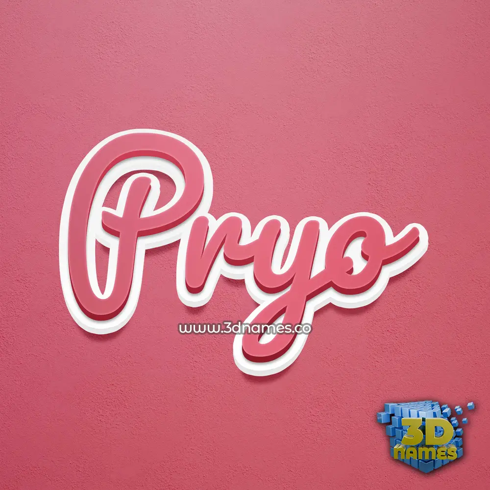 pryo in Red Scribble style - 3D name wallpaper