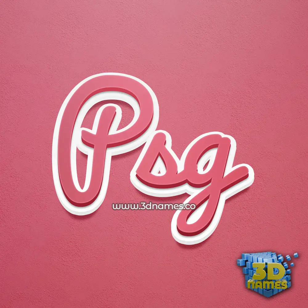 psg in Red Scribble style - 3D name wallpaper