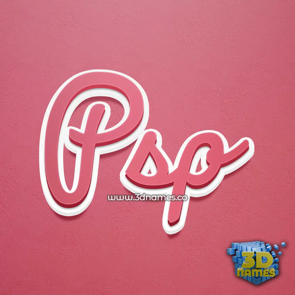 psp in Red Scribble style - 3D name wallpaper