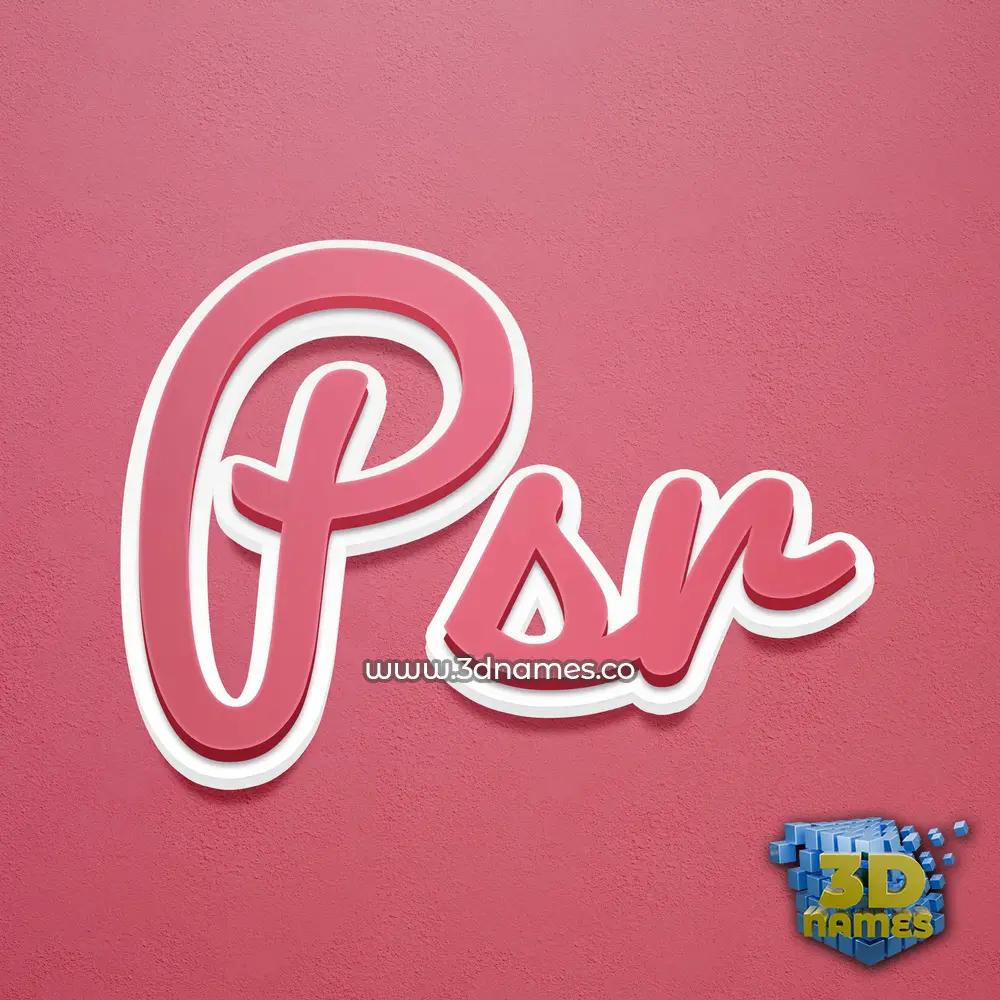psr in Red Scribble style - 3D name wallpaper