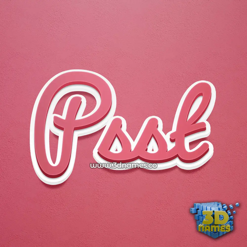 psst in Red Scribble style - 3D name wallpaper
