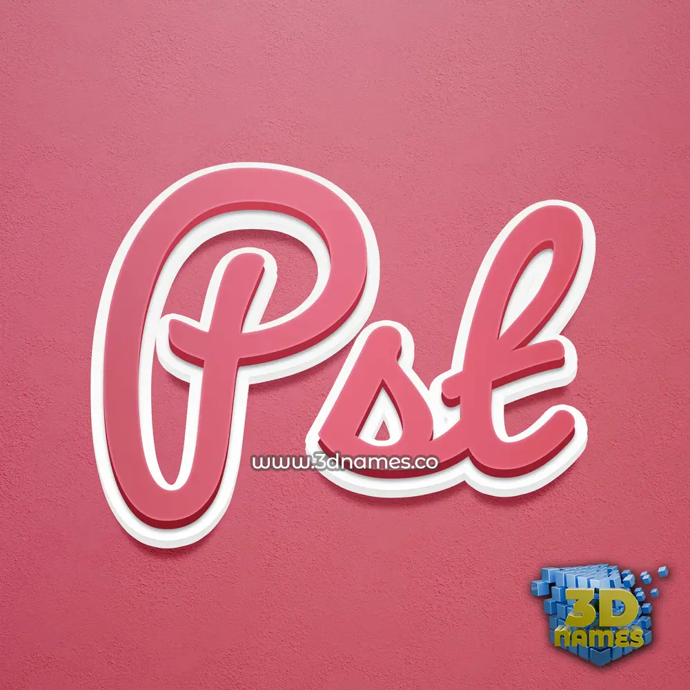 pst in Red Scribble style - 3D name wallpaper