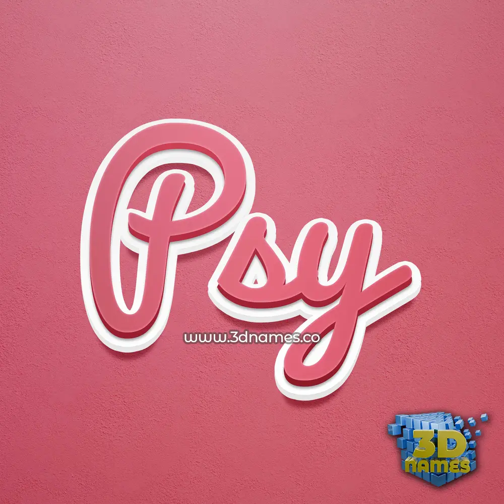 psy in Red Scribble style - 3D name wallpaper