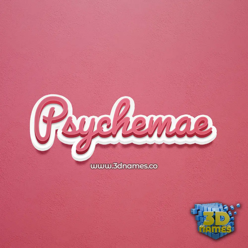 psychemae in Red Scribble style - 3D name wallpaper