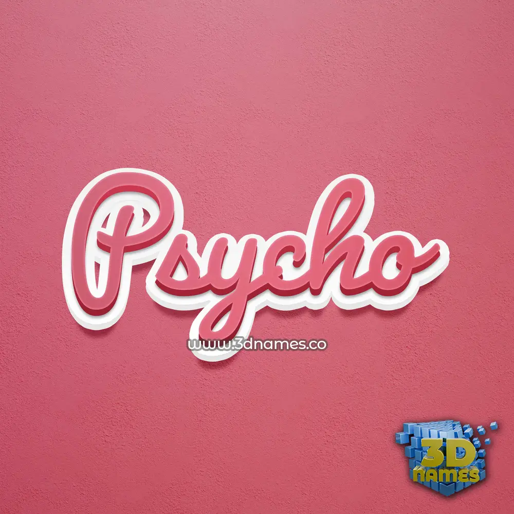 psycho in Red Scribble style - 3D name wallpaper