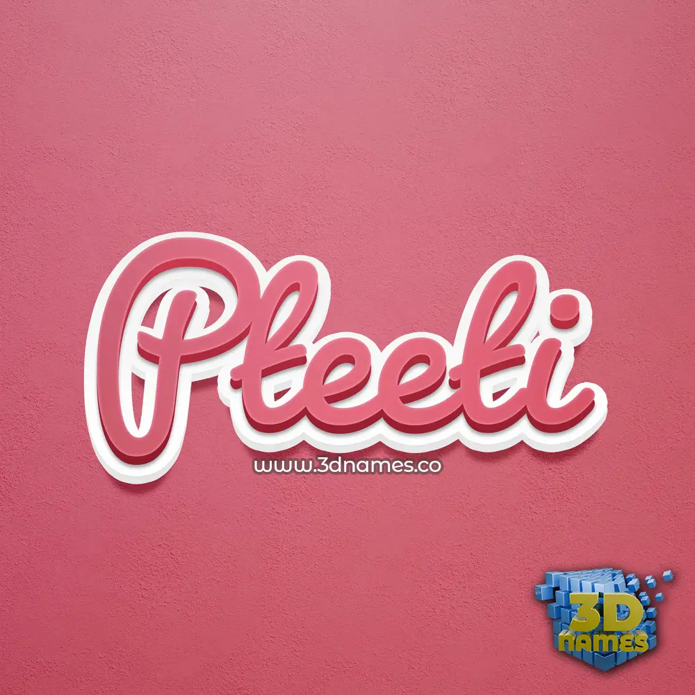 pteeti in Red Scribble style - 3D name wallpaper