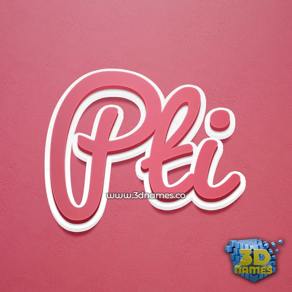 pti in Red Scribble style - 3D name wallpaper