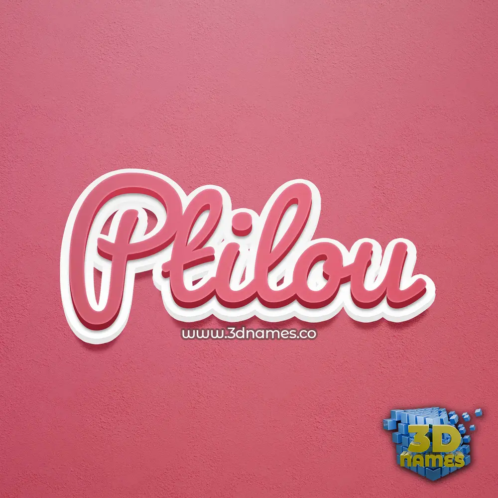ptilou in Red Scribble style - 3D name wallpaper