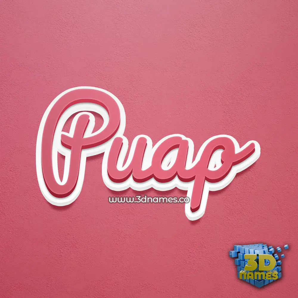 puap in Red Scribble style - 3D name wallpaper