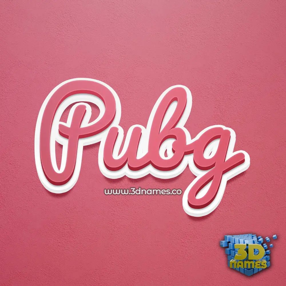 pubg in Red Scribble style - 3D name wallpaper