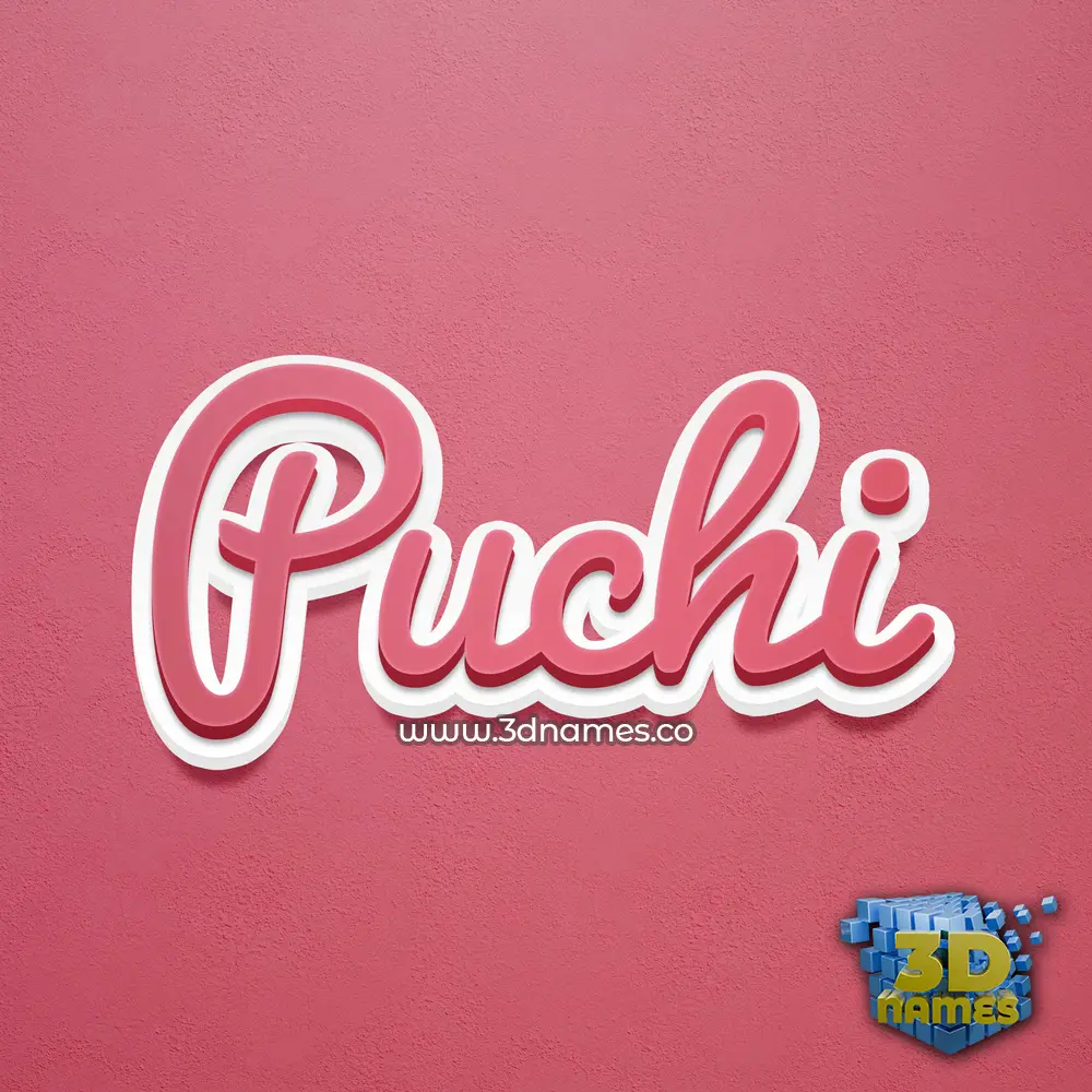 puchi in Red Scribble style - 3D name wallpaper