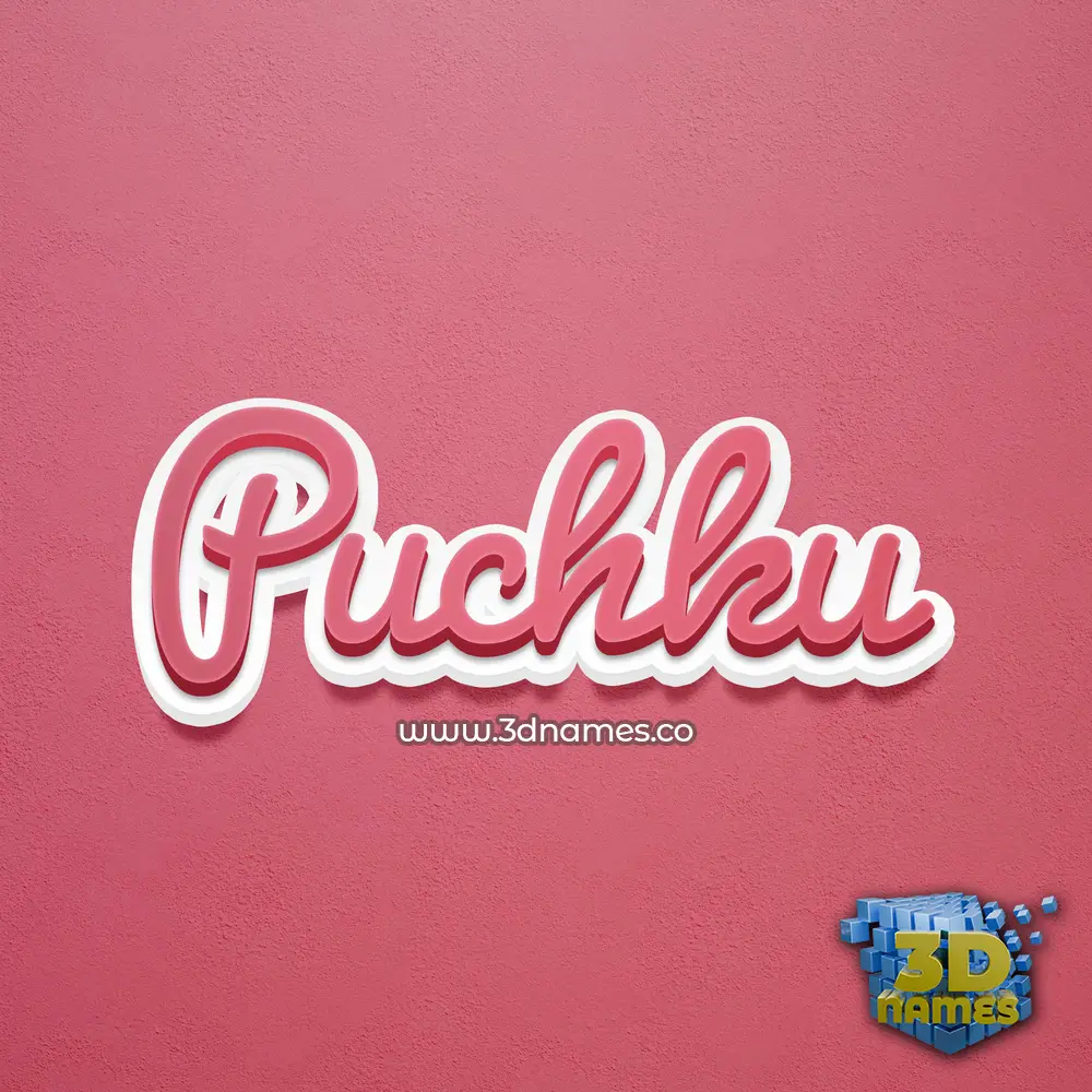 puchku in Red Scribble style - 3D name wallpaper