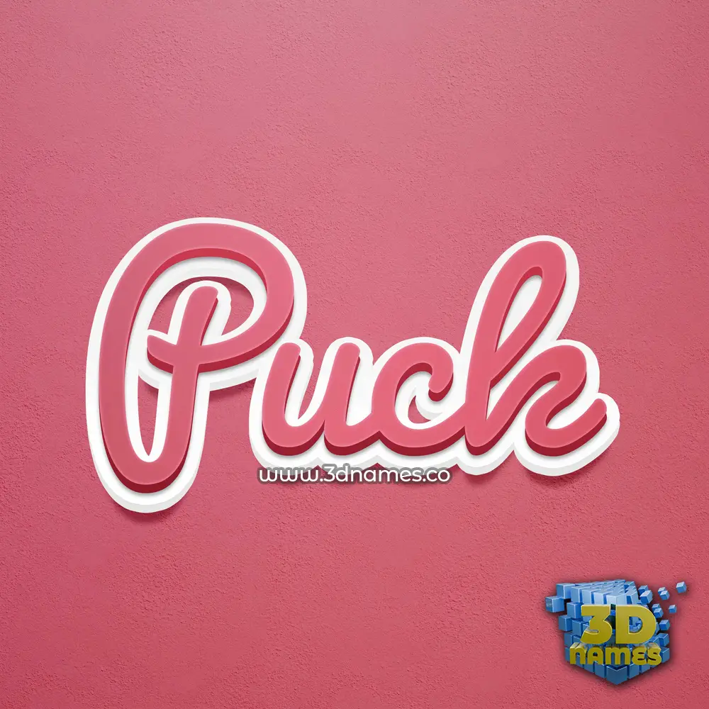 puck in Red Scribble style - 3D name wallpaper