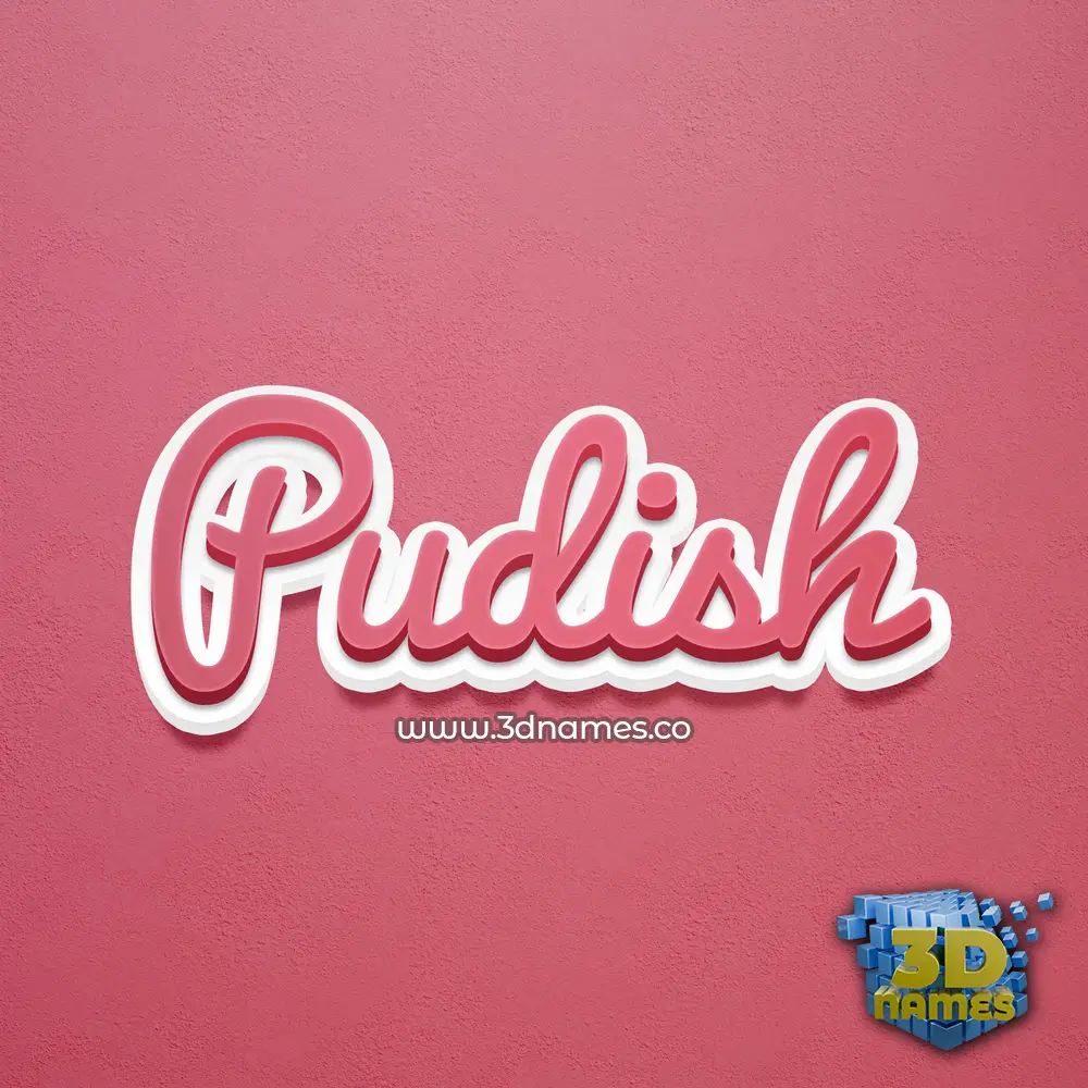 pudish in Red Scribble style - 3D name wallpaper