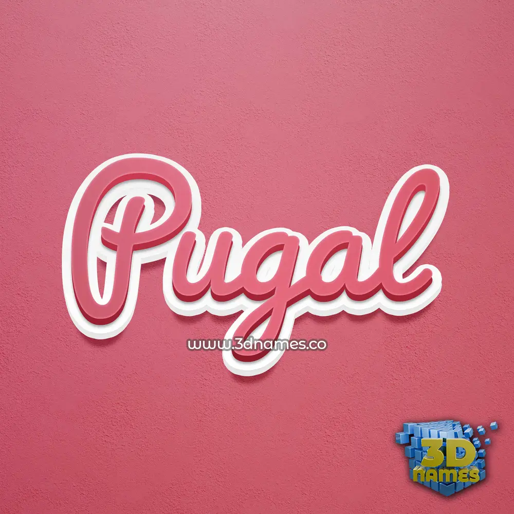 pugal in Red Scribble style - 3D name wallpaper