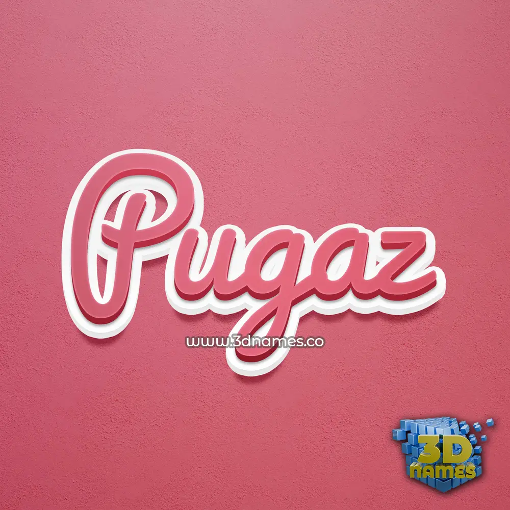 pugaz in Red Scribble style - 3D name wallpaper