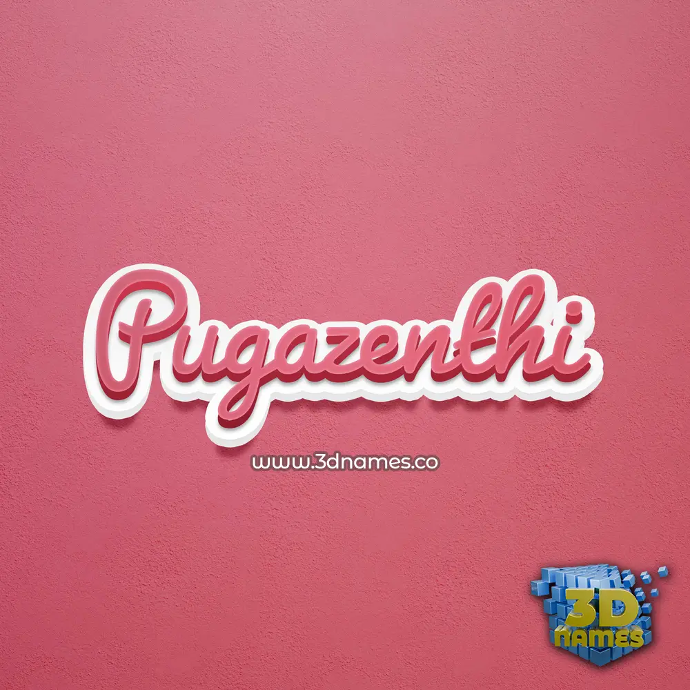 pugazenthi in Red Scribble style - 3D name wallpaper