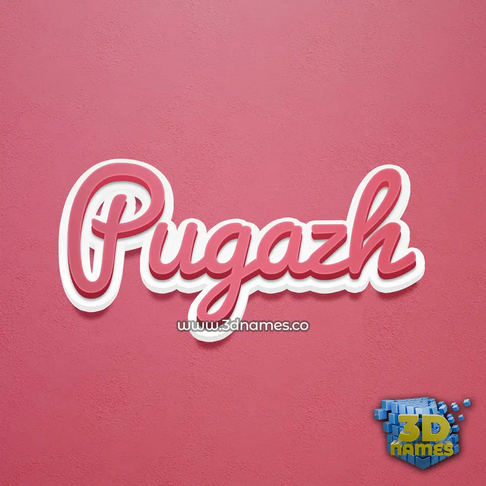 pugazh in Red Scribble style - 3D name wallpaper
