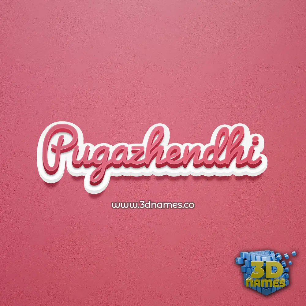 pugazhendhi in Red Scribble style - 3D name wallpaper