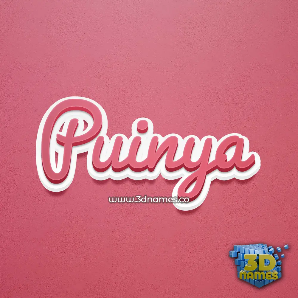 puinya in Red Scribble style - 3D name wallpaper
