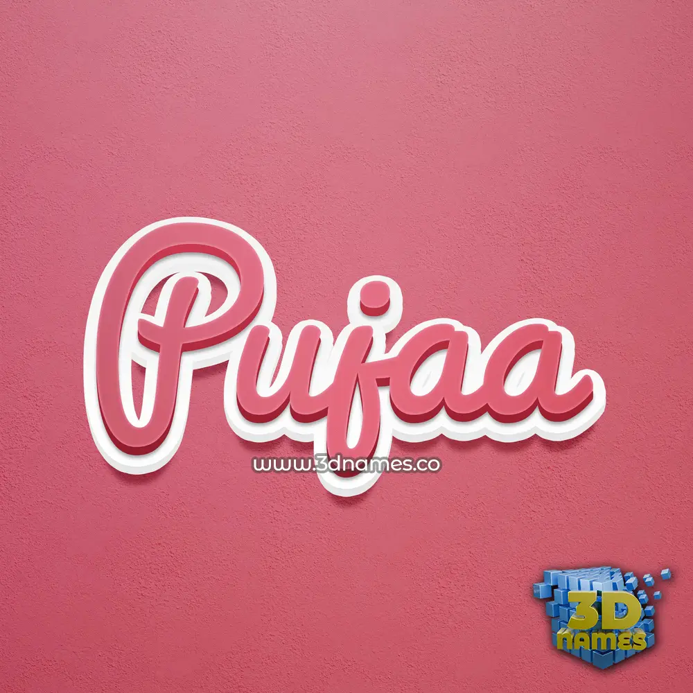 pujaa in Red Scribble style - 3D name wallpaper