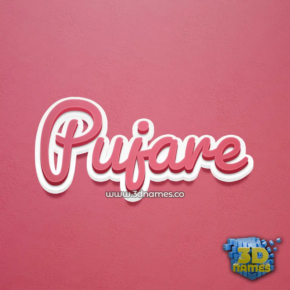 pujare in Red Scribble style - 3D name wallpaper