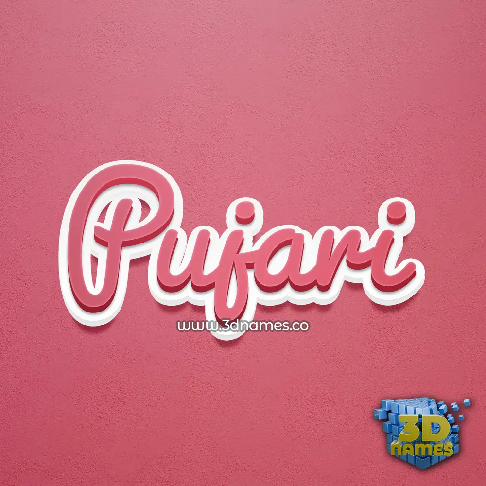 pujari in Red Scribble style - 3D name wallpaper