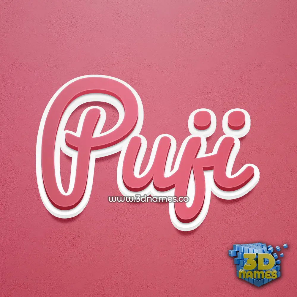 puji in Red Scribble style - 3D name wallpaper