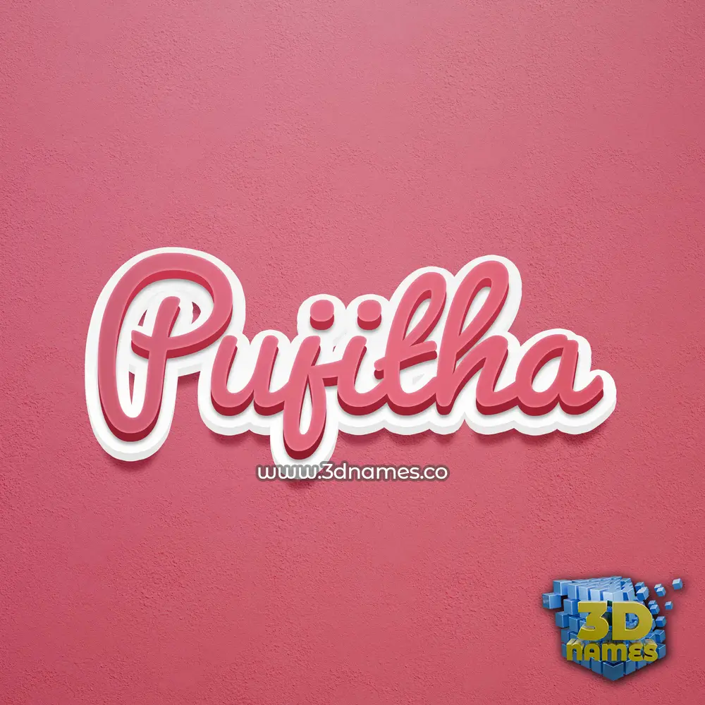 pujitha in Red Scribble style - 3D name wallpaper