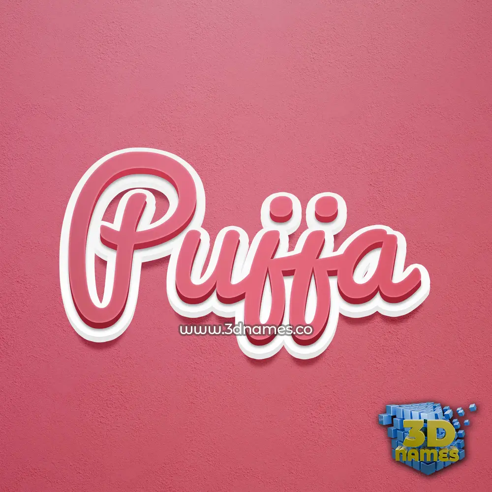 pujja in Red Scribble style - 3D name wallpaper
