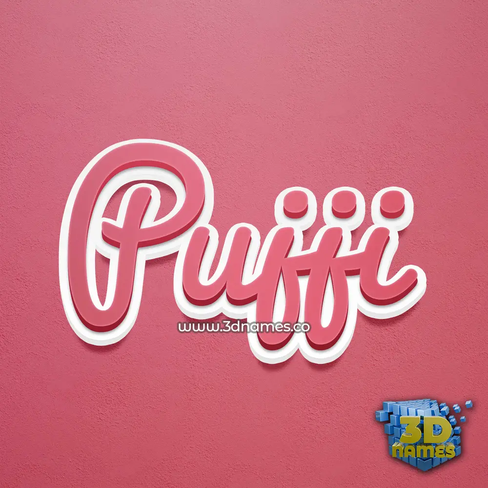 pujji in Red Scribble style - 3D name wallpaper