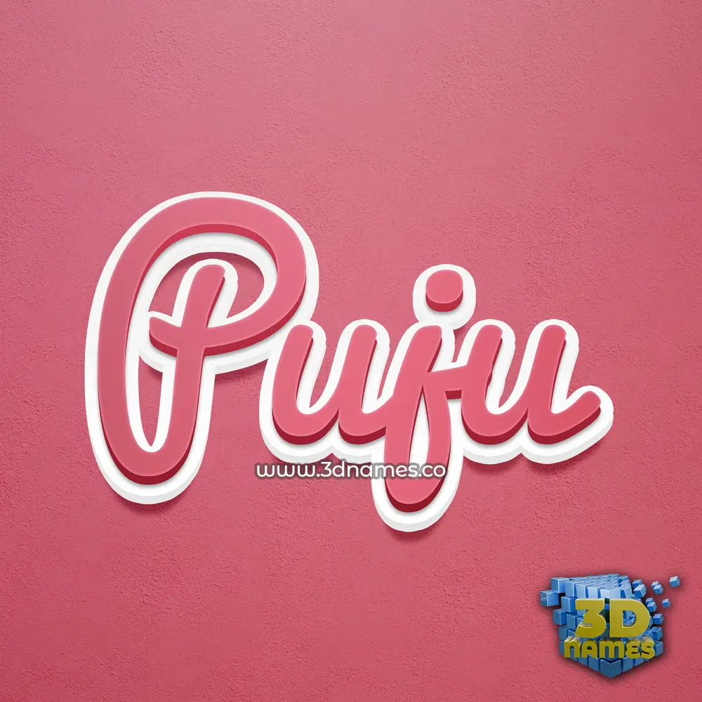 puju in Red Scribble style - 3D name wallpaper