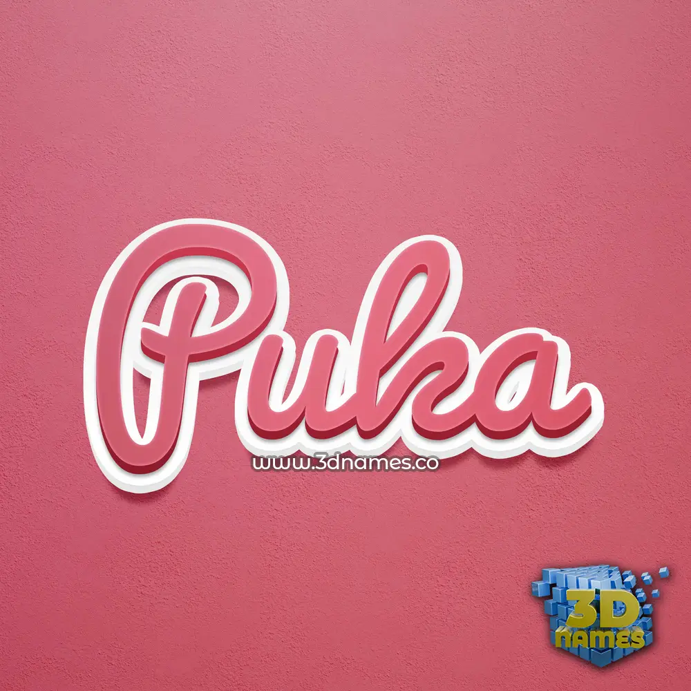 puka in Red Scribble style - 3D name wallpaper