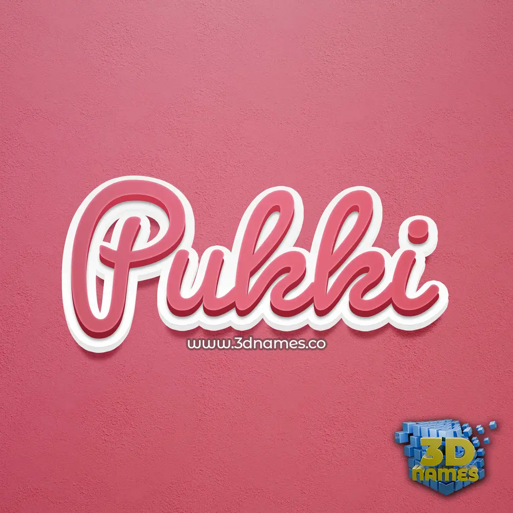 pukki in Red Scribble style - 3D name wallpaper