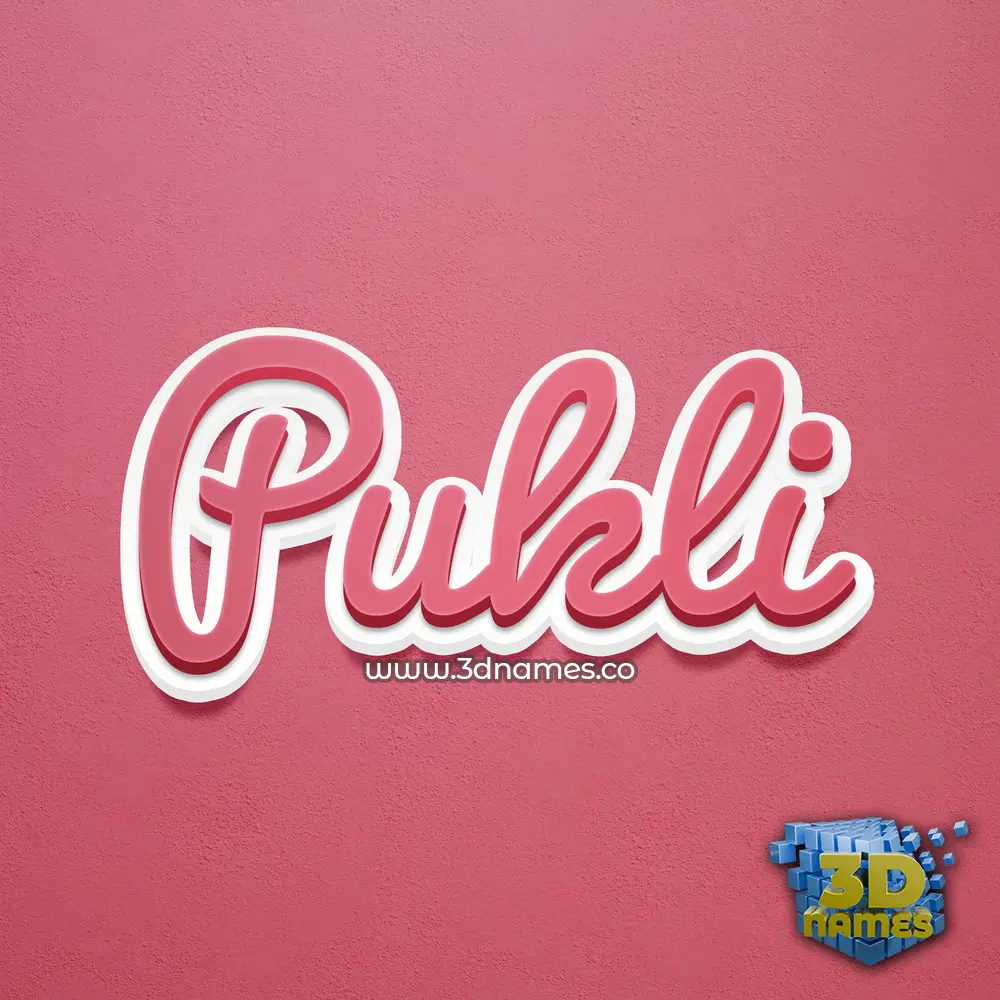 pukli in Red Scribble style - 3D name wallpaper