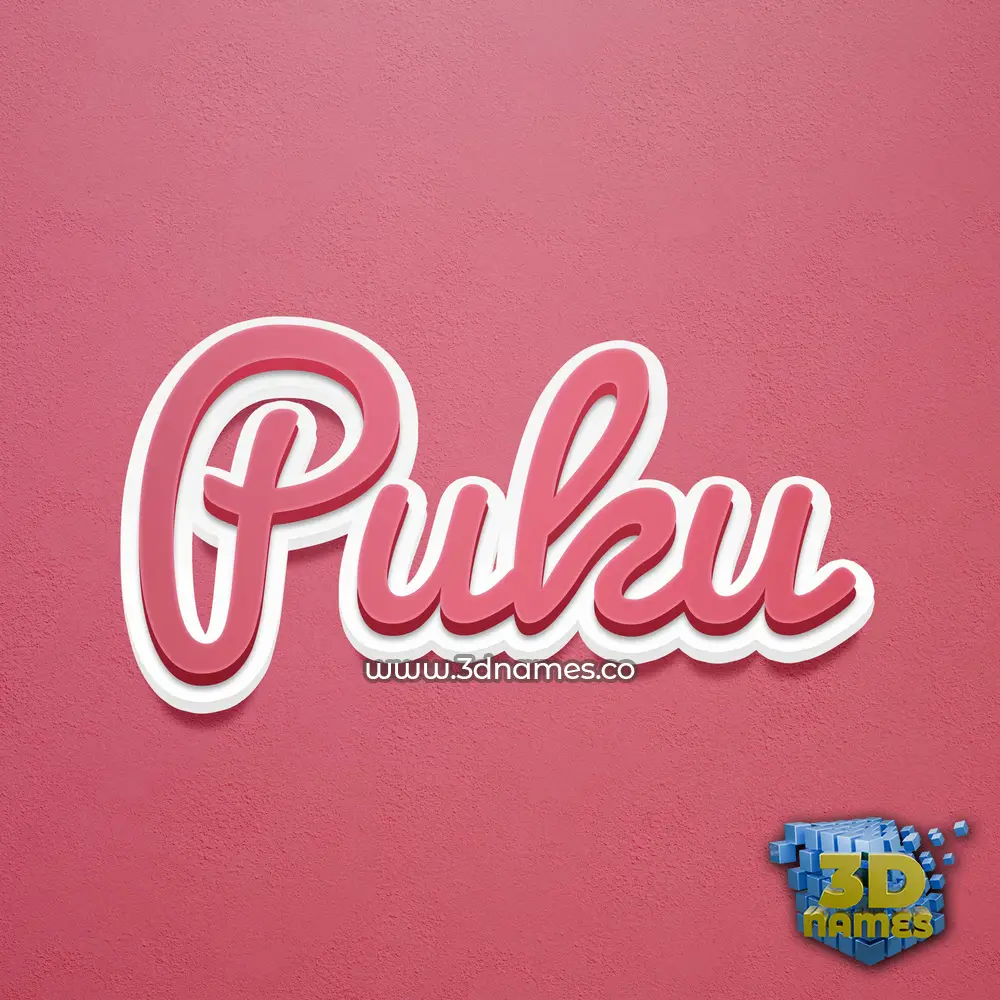 puku in Red Scribble style - 3D name wallpaper